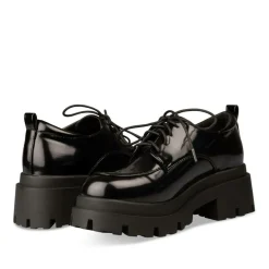 Derbies NOIR Femme Motif Vernis Lacets