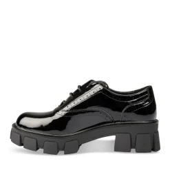 Derbies NOIR Femme Motif Vernis Lacets