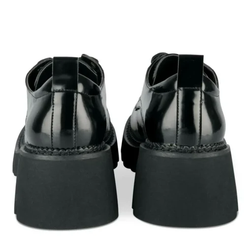 Derbies NOIR Femme Motif Vernis A Enfiler