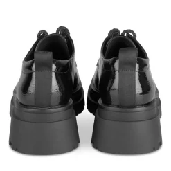 Derbies NOIR Femme Motif Vernis Lacets