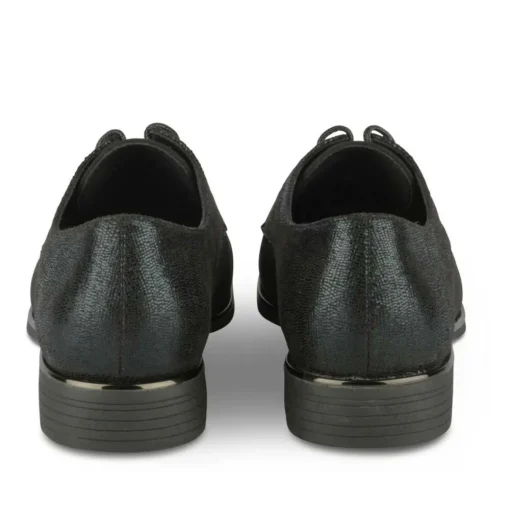 Derbies NOIR Femme Motif Paillettes Lacets