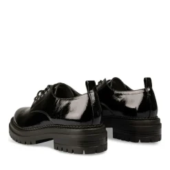 Derbies NOIR Femme Motif Vernis Lacets