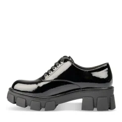 Derbies NOIR Femme Motif Vernis Lacets