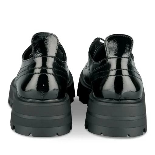 Derbies NOIR Femme Motif Vernis A Enfiler