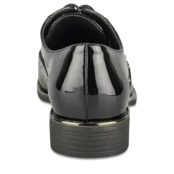 Derbies NOIR Femme Motif Vernis Lacets
