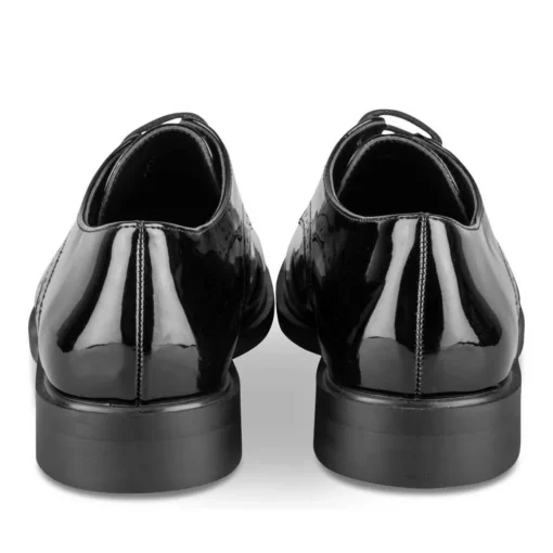 Derbies NOIR Femme Motif Vernis Lacets