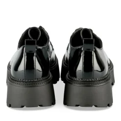 Derbies NOIR Femme Motif Vernis Lacets