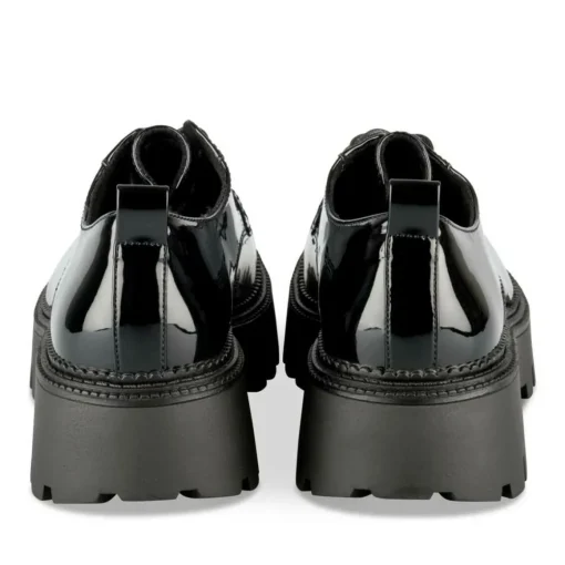 Derbies NOIR Femme Motif Vernis Lacets