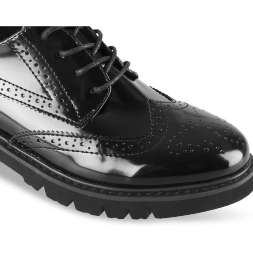 Derbies NOIR Femme Motif Uni Lacets