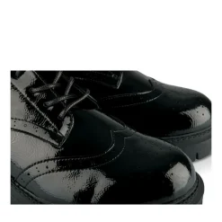 Derbies NOIR Femme Motif Vernis Lacets