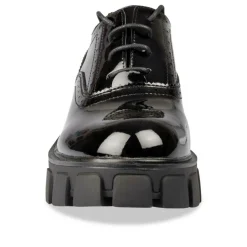 Derbies NOIR Femme Motif Vernis Lacets