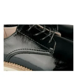 Derbies NOIR Femme Motif Vernis Lacets