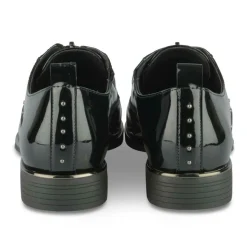 Derbies NOIR Femme Motif Clouté Fermeture éclair