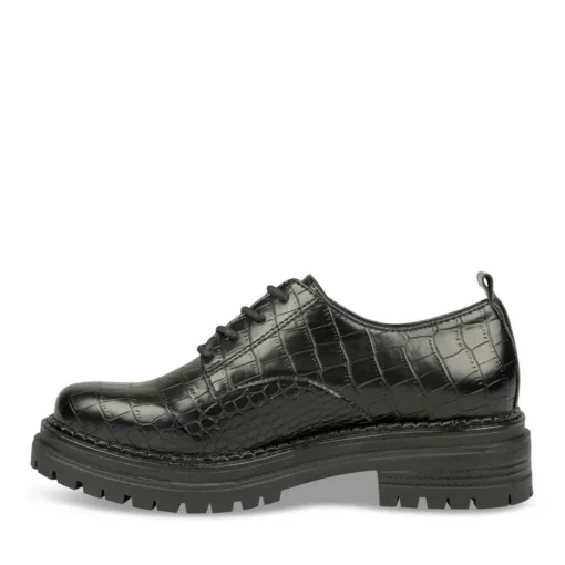 Derbies NOIR Femme Motif Animal