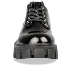 Derbies NOIR Femme Motif Vernis Lacets