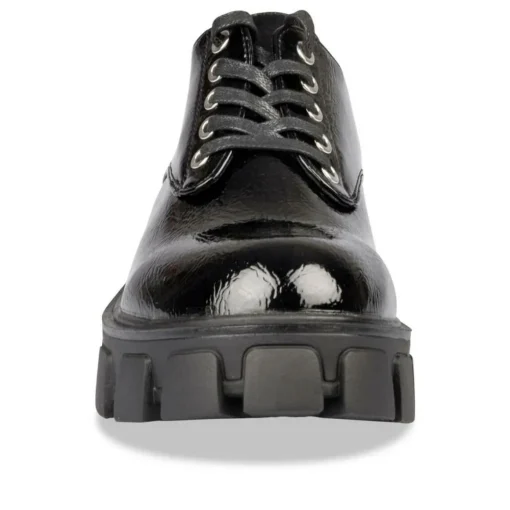 Derbies NOIR Femme Motif Vernis Lacets