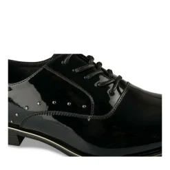 Derbies NOIR Femme Motif Vernis Lacets