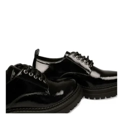 Derbies NOIR Femme Motif Vernis Lacets