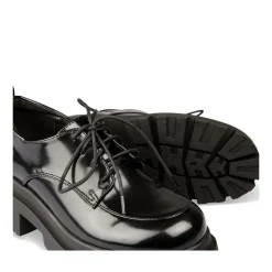 Derbies NOIR Femme Motif Vernis Lacets