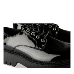 Derbies NOIR Femme Motif Vernis Lacets