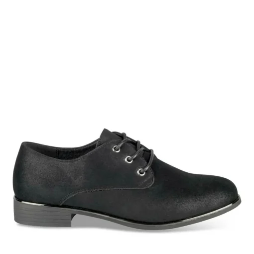 Derbies NOIR Fille Motif Uni Lacets