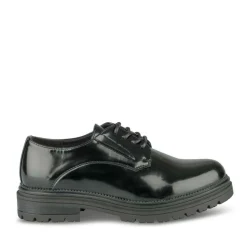 Derbies NOIR Fille Motif Vernis Lacets