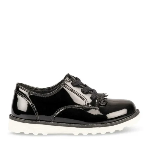 Derbies NOIR Fille Motif Uni Elastique