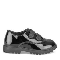 Derbies NOIR Fille Motif Vernis Scratch