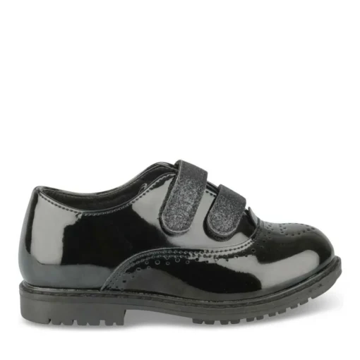 Derbies NOIR Fille Motif Vernis Scratch