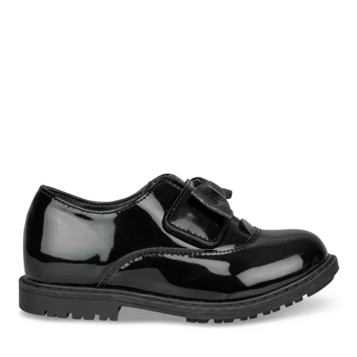 Derbies NOIR Fille Motif Vernis Scratch