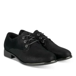 Derbies NOIR Fille Motif Uni Lacets