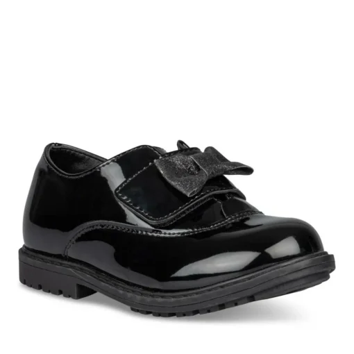 Derbies NOIR Fille Motif Vernis Scratch