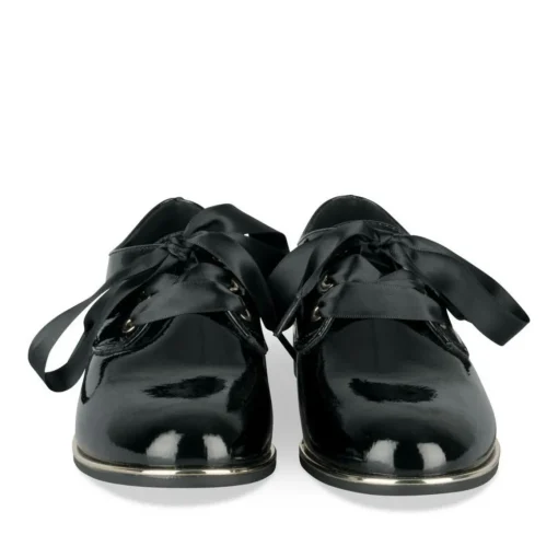Derbies NOIR Fille Motif Uni Lacets