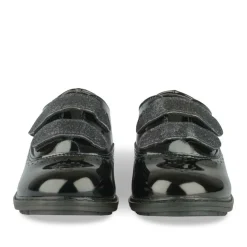Derbies NOIR Fille Motif Vernis Scratch
