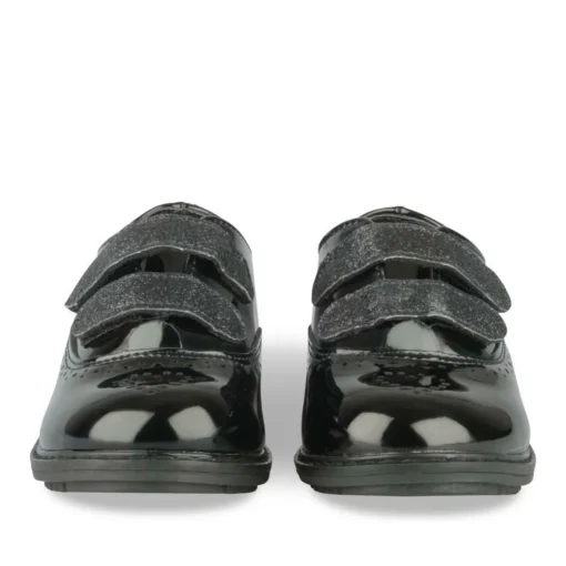 Derbies NOIR Fille Motif Vernis Scratch