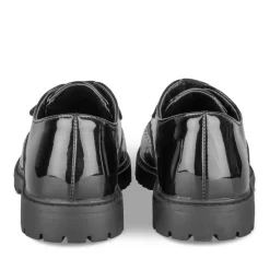 Derbies NOIR Fille Motif Vernis Scratch