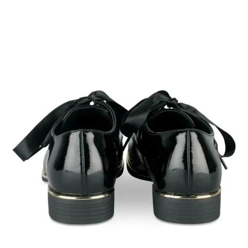 Derbies NOIR Fille Motif Uni Lacets