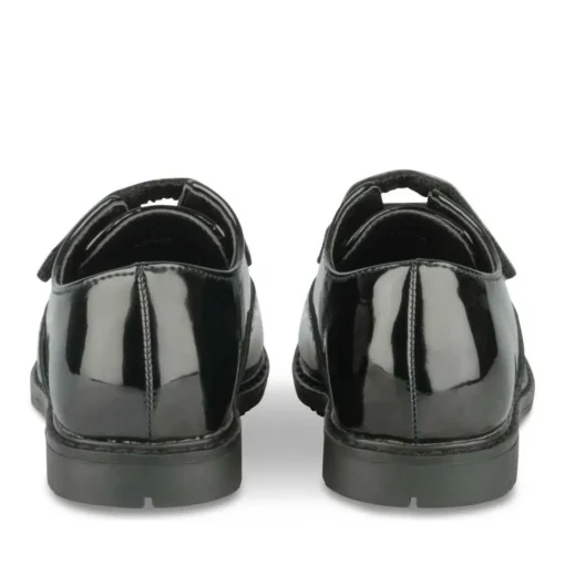Derbies NOIR Fille Motif Vernis Scratch