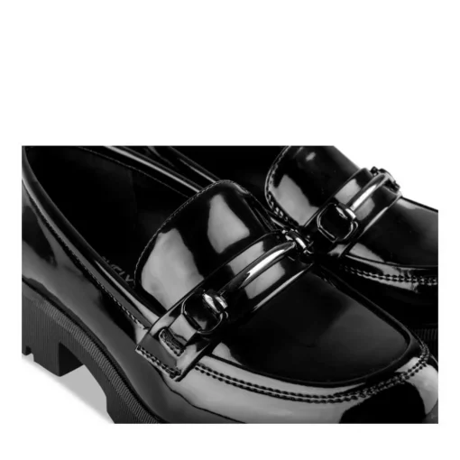 Derbies NOIR Fille Motif Vernis A Enfiler