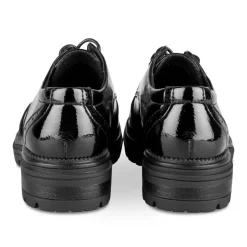 Derbies NOIR Fille Motif Vernis Lacets