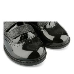 Derbies NOIR Fille Motif Vernis Scratch