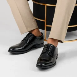 Derbies NOIR Homme CUIR Motif Uni Lacets