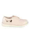 Derbies ROSE Fille Motif Coeurs Lacets