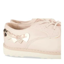 Derbies ROSE Fille Motif Coeurs Lacets