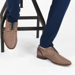 Derbies TAUPE Homme Motif Uni Lacets