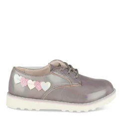 Derbies VIOLET Fille Motif Coeurs Lacets