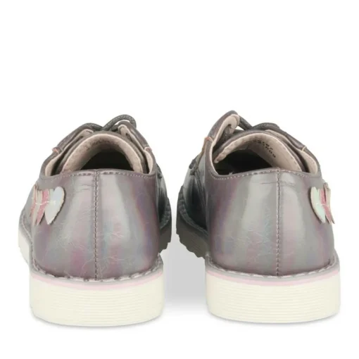 Derbies VIOLET Fille Motif Coeurs Lacets