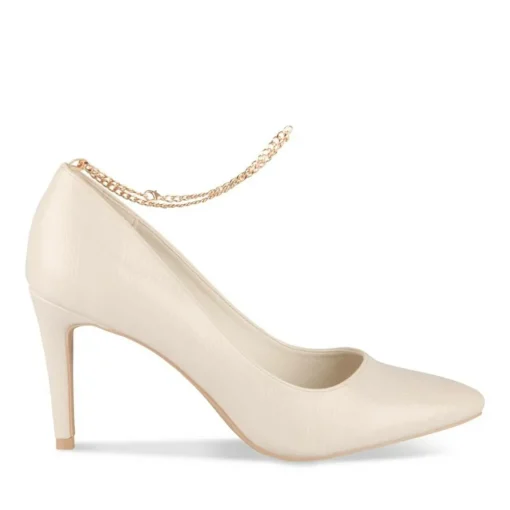 Escarpins Aiguille BEIGE Femme Motif Uni A Enfiler