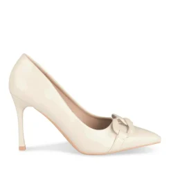 Escarpins Aiguille BEIGE Femme Motif Chaîne A Enfiler