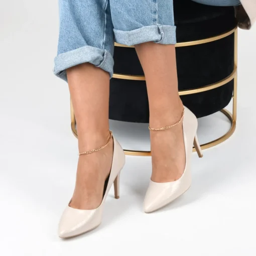Escarpins Aiguille BEIGE Femme Motif Uni A Enfiler